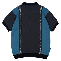 Chain Jacquard Knit S/S Polo Shirt Black / Multi