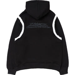 Epaulette Zip Up Hoodie Black