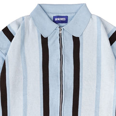 Junior S/S Zip Knitted Polo Blue / Multi