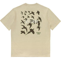 Rill Birds Print Short Sleeve T-Shirt Beige