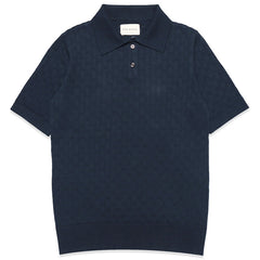 Jacobs Perforated Lace Polo Navy Iris