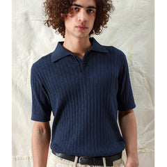 Jacobs Perforated Lace Polo Navy Iris