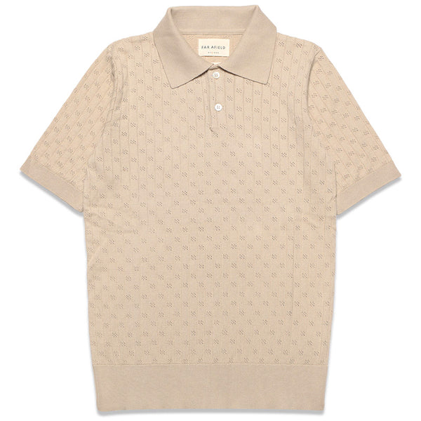 Jacobs S/S Polo Sand Perforated Lace