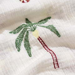 Stachio S/S Shirt Tropical Embroidery White