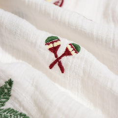 Stachio S/S Shirt Tropical Embroidery White