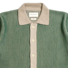 Velzy Short-Sleeve Cardigan Helio Stripe / Peyote Sand