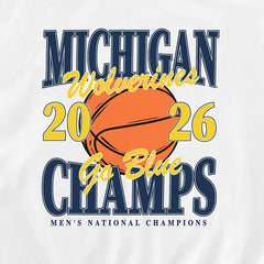 University of Michigan Wolverines Women's 2026 Basketball National Champions Premium Fleece Drop Shoulder Crewneck Pullover White