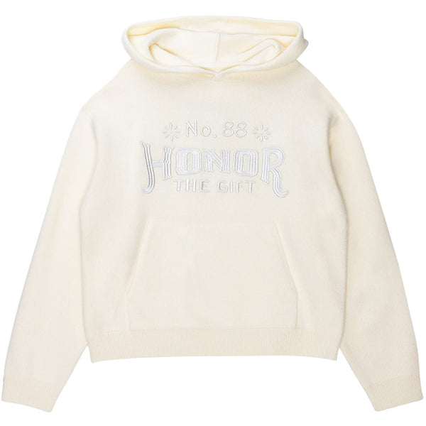 Art Knit Hoodie Bone