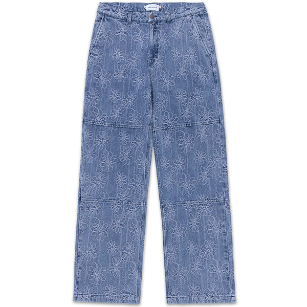 Flower Jacquard Pant Light Indigo