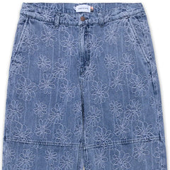 Flower Jacquard Pant Light Indigo