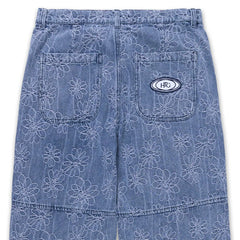 Flower Jacquard Pant Light Indigo