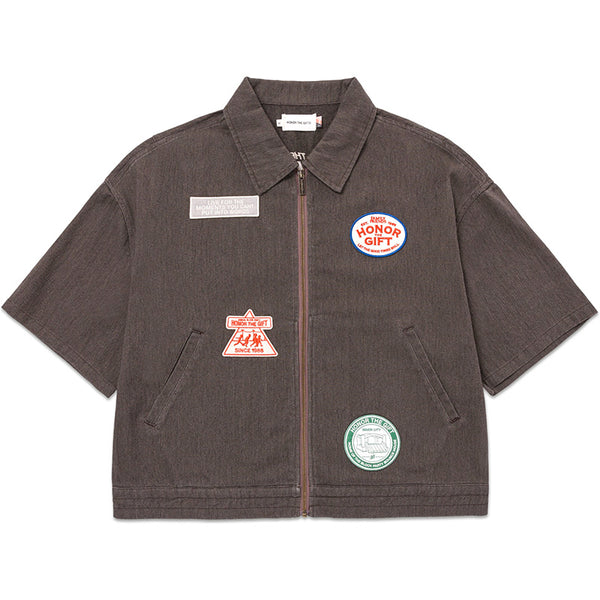 Twill Full Zip Shirt Black