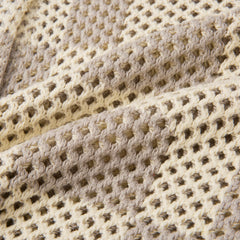 Unisex Crochet SS Button Down Stone