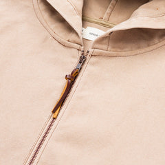 Washed Canvas Zip Hoodie Tan