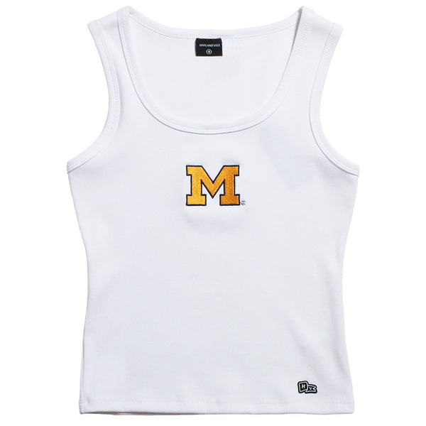 University of Michigan Wolverines Women's Block M MVP Tank Top White