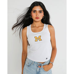 University of Michigan Wolverines Women's Block M MVP Tank Top White