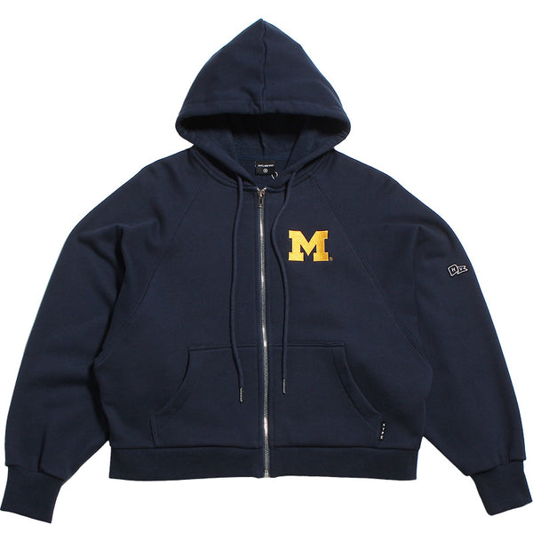 University of Michigan Wolverines Women's Block M Raglan Zip-Up Navy