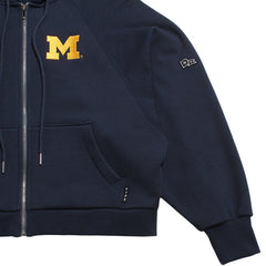 University of Michigan Wolverines Women's Block M Raglan Zip-Up Navy