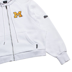 University of Michigan Wolverines Women's Block M Raglan Zip-Up White