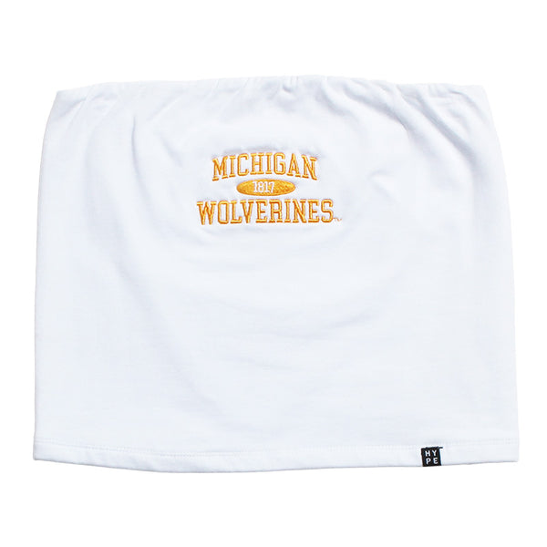 University of Michigan Wolverines Women's Tube Top White
