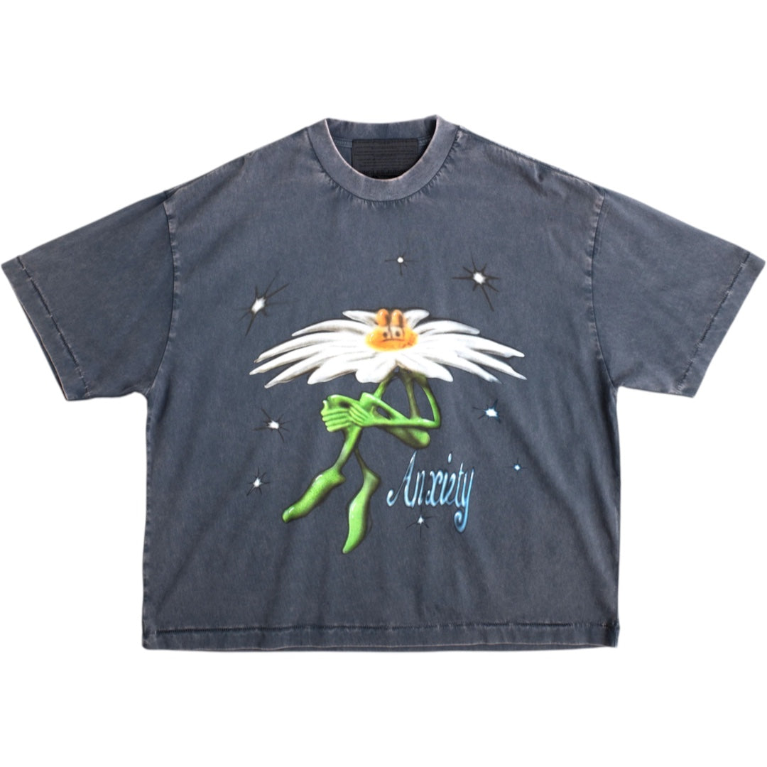 Anxiety Flower T-Shirt Vintage Blue
