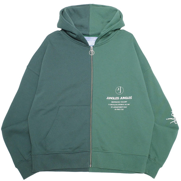 Appointment Only Zip Up Split Hoodie Green