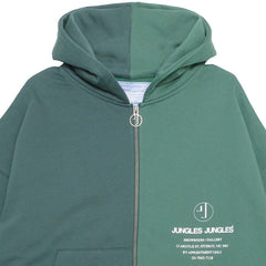 Appointment Only Zip Up Split Hoodie Green