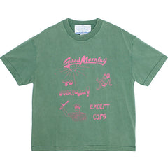 Good Morning Cops Vintage Wash T-Shirt Green