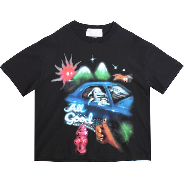 All Good Airbrush T-Shirt Black