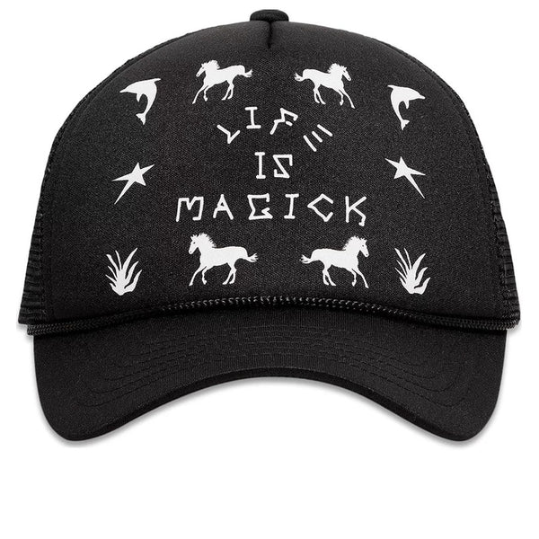 Life Is Magick Trucker Hat Black