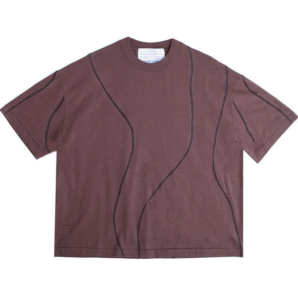 Overlock Stitch T-Shirt Brown