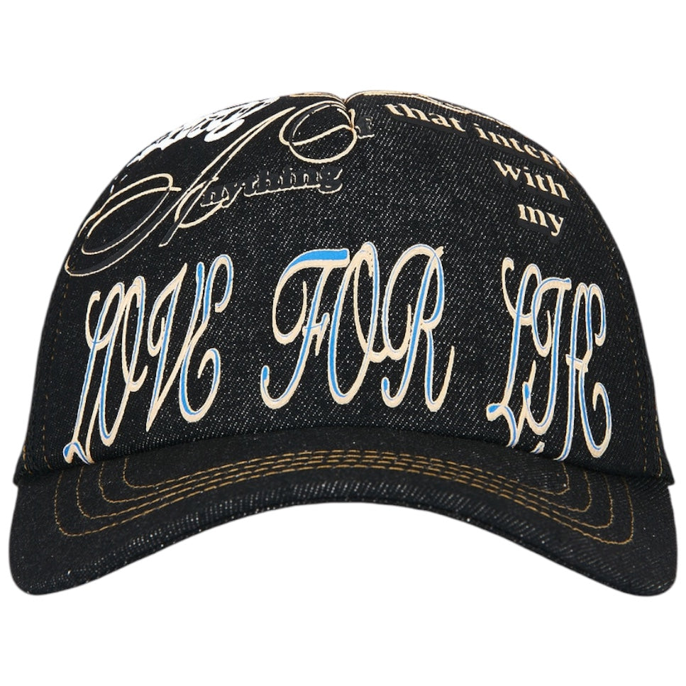 Love For Life Trucker Cap Black Denim