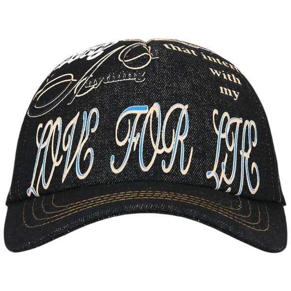 Love For Life Trucker Cap Black Denim