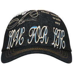 Love For Life Trucker Cap Black Denim