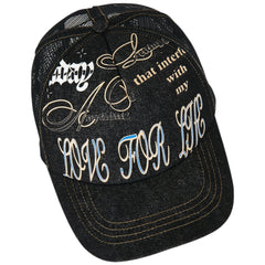 Love For Life Trucker Cap Black Denim