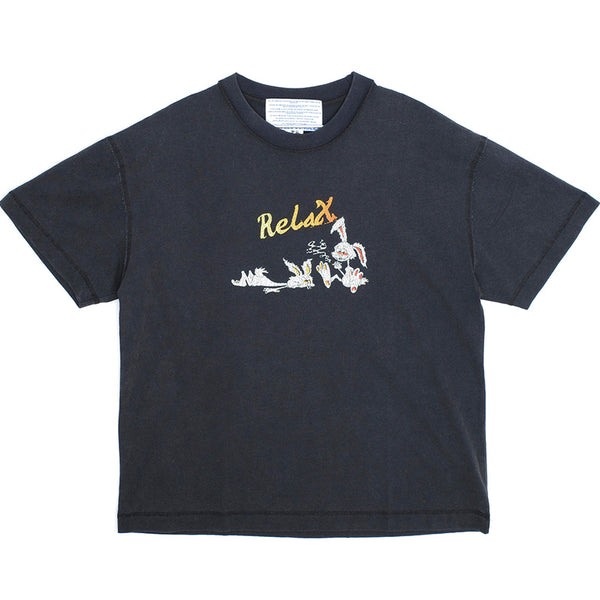 Relax Vintage Wash Reversible T-Shirt Black