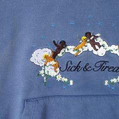 Sick And Tired Vintage Hoodie Blue