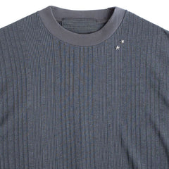 Stripe Knit SS T-Shirt Charcoal