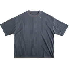 Stripe Knit SS T-Shirt Charcoal
