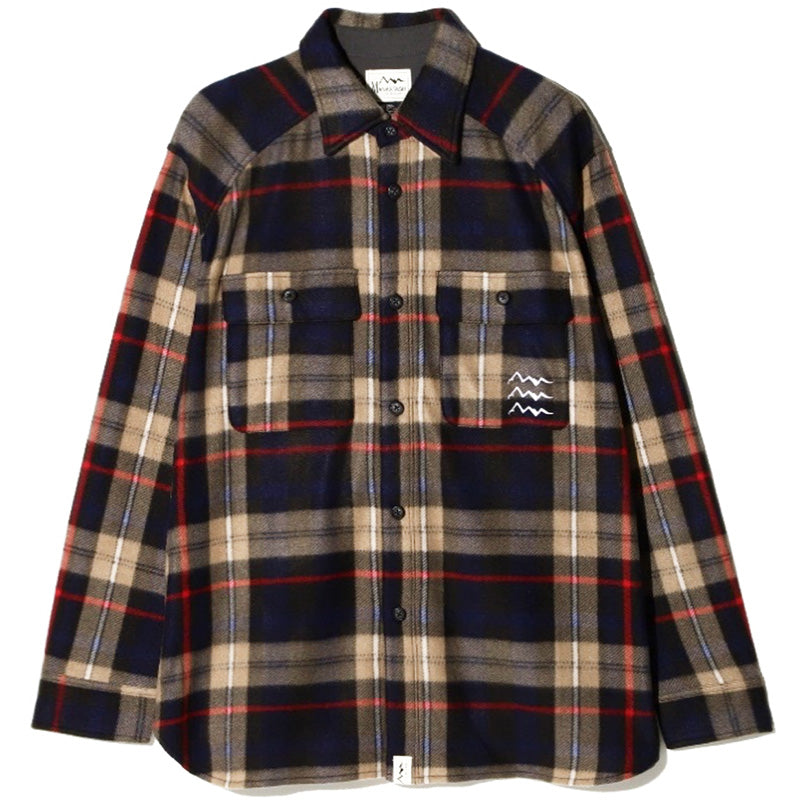 Fleece Plaid CPO Shirt Navy
