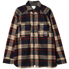 Fleece Plaid CPO Shirt Navy