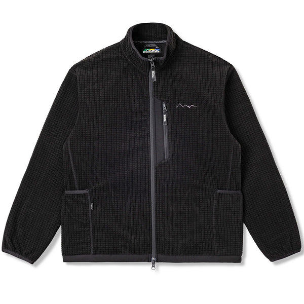 Grid Fleece Zip Jacket Black