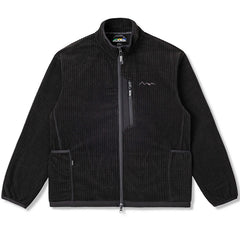 Grid Fleece Zip Jacket Black