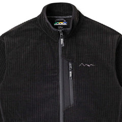Grid Fleece Zip Jacket Black