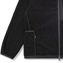 Grid Fleece Zip Jacket Black
