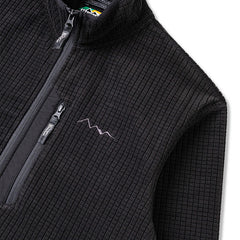 Grid Fleece Zip Jacket Black
