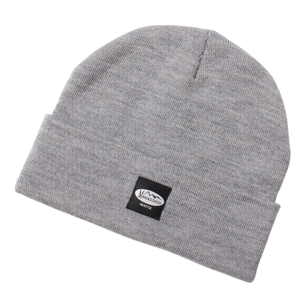 Patched Beanie Oxford Grey