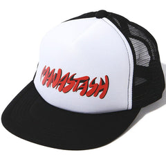 Swoosh Logo Mesh Trucker Black