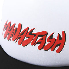 Swoosh Logo Mesh Trucker Black
