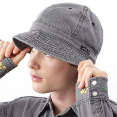 Washed Denim Bucket Hat Black